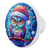 Betoverde Uil Perched op boomtak Keramische Knop (Rechts)