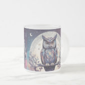 Betoverde Uil Volle Maan Witte Mok - 15 oz (Voorkant rechts)