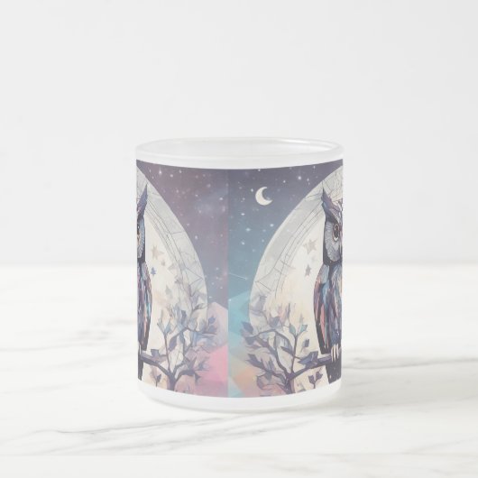 Betoverde Uil Volle Maan Witte Mok - 15 oz (Center)