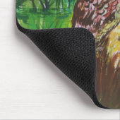 Betoverde uil Waterverf Art Muismat (Hoek)