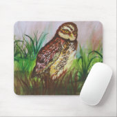 Betoverde uil Waterverf Art Muismat (Met muis)