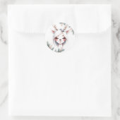 Betoverde vakantie schoonheid rendier thema ronde sticker (Tas)