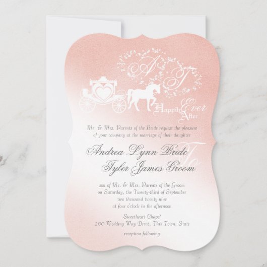 Betoverde Verhaalboek Trouw Blush Roze Kaart (Voorkant)