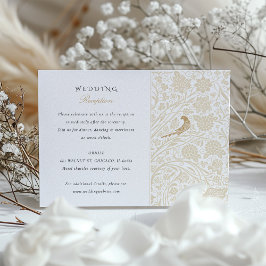 Betoverde Victoriaans Bloemenbruiloft Receptie Kaa Informatiekaartje