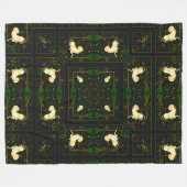 Betoverde Victoriaans eenhoorn tuin quilt Fleece Deken (Voorkant (Horizontaal))