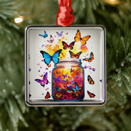 Betoverde vleugels: Constellation Butterfly T-shir Metalen Ornament (Boom)