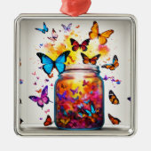 Betoverde vleugels: Constellation Butterfly T-shir Metalen Ornament (Voorkant)