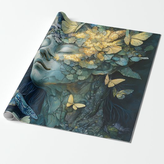 Betoverde Vlinder Bos Godin (4) Cadeaupapier (Uitgerold)