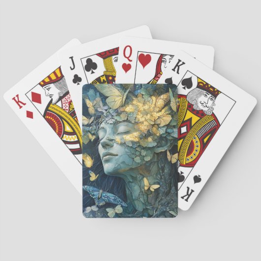 Betoverde Vlinder Bosgodin (4) Pokerkaarten (Achterkant)