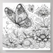 Betoverde vlinder kleur pagina poster (Voorkant)