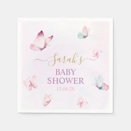 Betoverde vlinder Paarse roze servetten