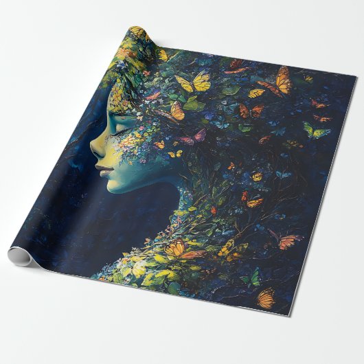 Betoverde Vlinderbos Godin (2) Cadeaupapier (Uitgerold)