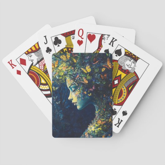 Betoverde Vlinderbos Godin (2) Pokerkaarten (Achterkant)