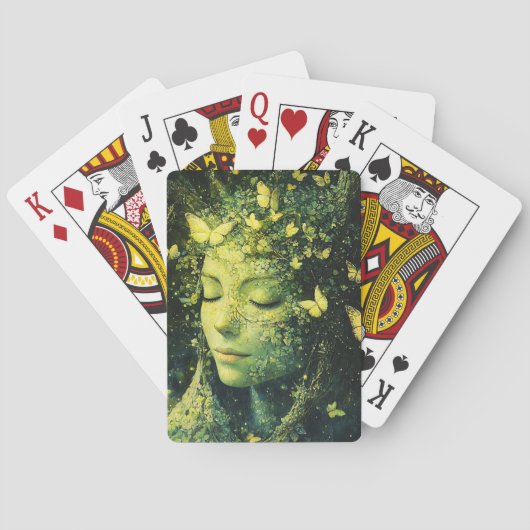 Betoverde Vlinderbos Godin (3) Pokerkaarten (Achterkant)