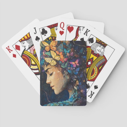 Betoverde Vlinderbos Godin (5) Pokerkaarten (Achterkant)