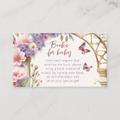 Betoverde vlinders baby shower boeken aanvragen informatiekaartje (Voorkant)