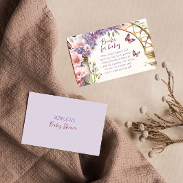 Betoverde vlinders baby shower boeken aanvragen informatiekaartje