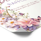 Betoverde vlinders baby shower luier loterij poster (Hoek)