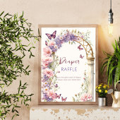 Betoverde vlinders baby shower luier loterij poster