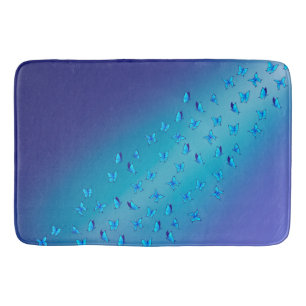 Betoverde vlinders dubbel blauw badmat