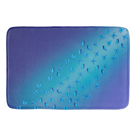 Betoverde vlinders dubbel blauw badmat (Voorkant)
