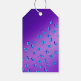 Betoverde Vlinders Paarse Cadeautags Cadeaulabel