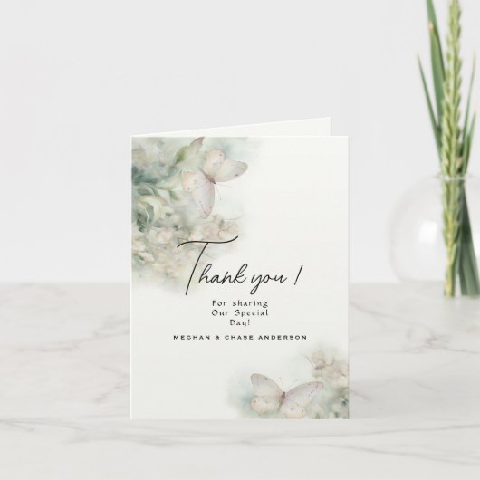 Betoverde vlindertuin bedankkaart (Voorkant)