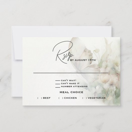 Betoverde vlindertuin RSVP kaartje (Voorkant)