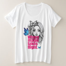 Betoverde vlucht grote maat t-shirt