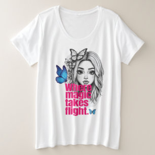 Betoverde vlucht grote maat t-shirt