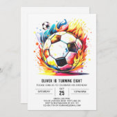 Betoverde Voetbal Kinderen Printable Verjaardag Kaart (Voorkant / Achterkant)