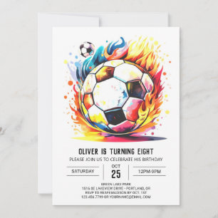 Betoverde Voetbal Kinderen Printable Verjaardag Kaart