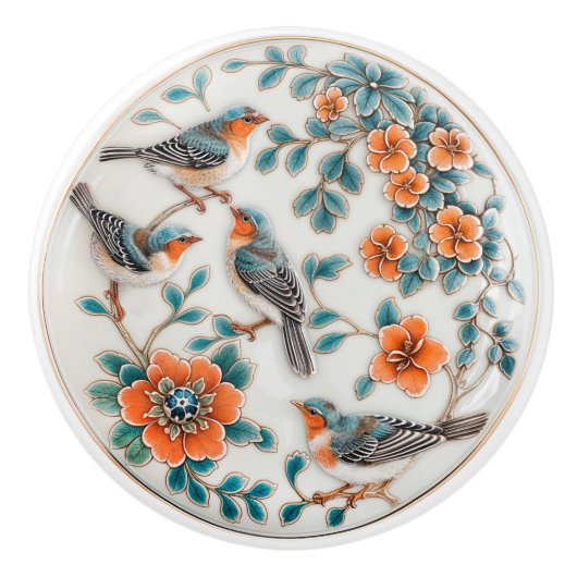 Betoverde volière keramische knop pull (Voorkant)