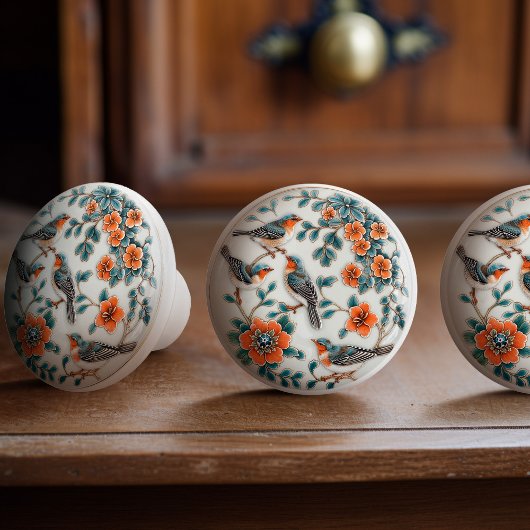 Betoverde volière keramische knop pull