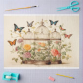 Betoverde volière: vogelkooi decoupage tissuepapier (Craft)