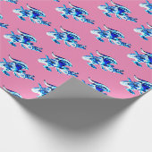 Betoverde Vorstdraak met Roze Accenten Cadeaupapier (Hoek)