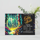 Betoverde vuurvliegjes Nighttime Whimsy Baby showe Kaart (Staand voorkant)