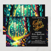 Betoverde vuurvliegjes Nighttime Whimsy Baby showe Kaart (Voorkant / Achterkant)