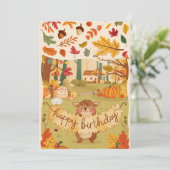 Betoverde  warme herfst Herfst Happy Birthday Kaart (Staand voorkant)