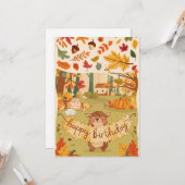 Betoverde  warme herfst Herfst Happy Birthday Kaart (Voorkant / Achterkant in situ)