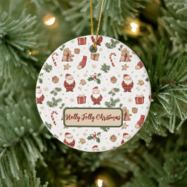 Betoverde Watercolor Kerstversiering Keramisch Ornament