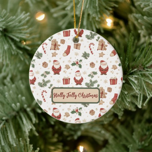Betoverde Watercolor Kerstversiering Keramisch Ornament (Boom)
