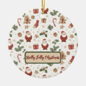 Betoverde Watercolor Kerstversiering Keramisch Ornament (Voorkant)