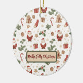 Betoverde Watercolor Kerstversiering Keramisch Ornament (Links)