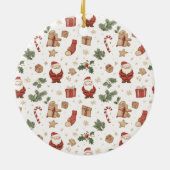 Betoverde Watercolor Kerstversiering Keramisch Ornament (Achterkant)