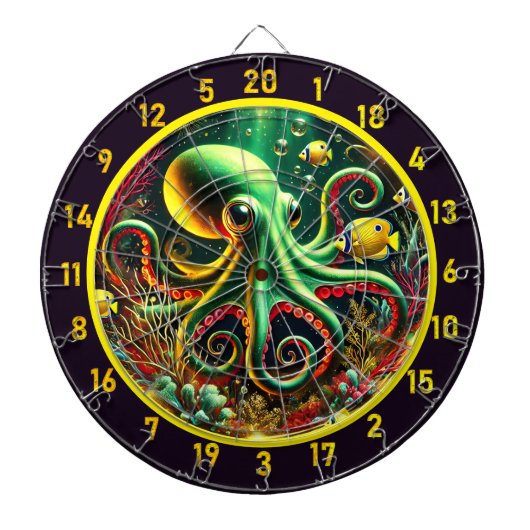 Betoverde wateren Octopus Dartbord (Voorkant)