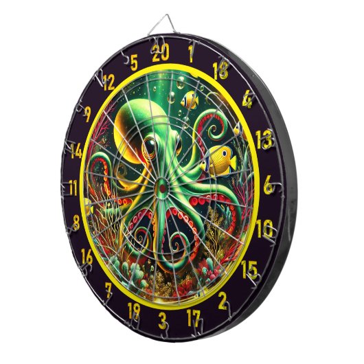 Betoverde wateren Octopus Dartbord (Voorkant Rechts)