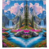 Betoverde wateren - Turquoise fantasie Douchegordijn (Voorkant)