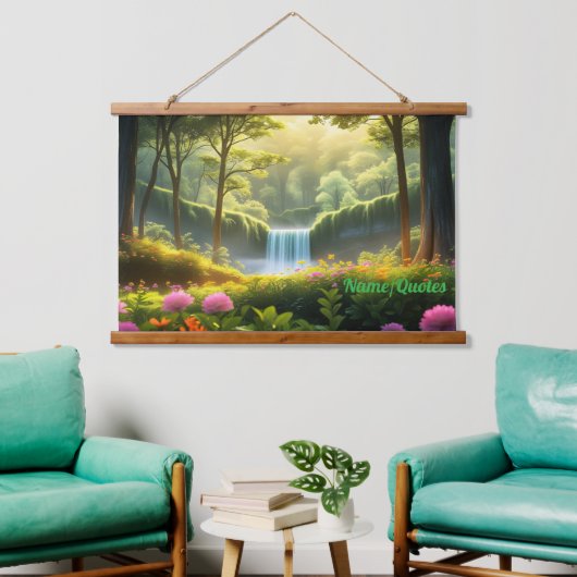 Betoverde Waterval in het Bos Hangend Wandkleed (Woonkamer)