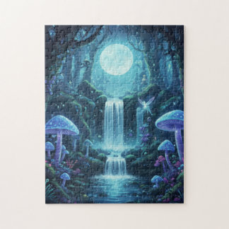 Betoverde Waterval Magisch Bos Fantasie Puzzel